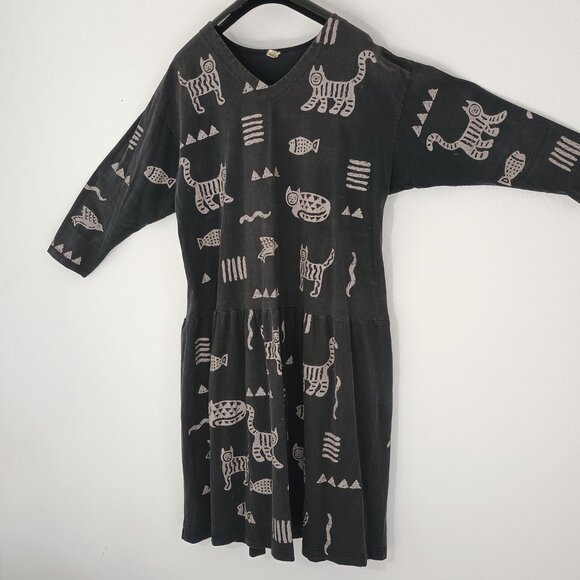Cotton Fields Women 3X Maxi Dress L/S Animal Print 100% Cotton Thick & Soft Tier - Picture 2 of 11